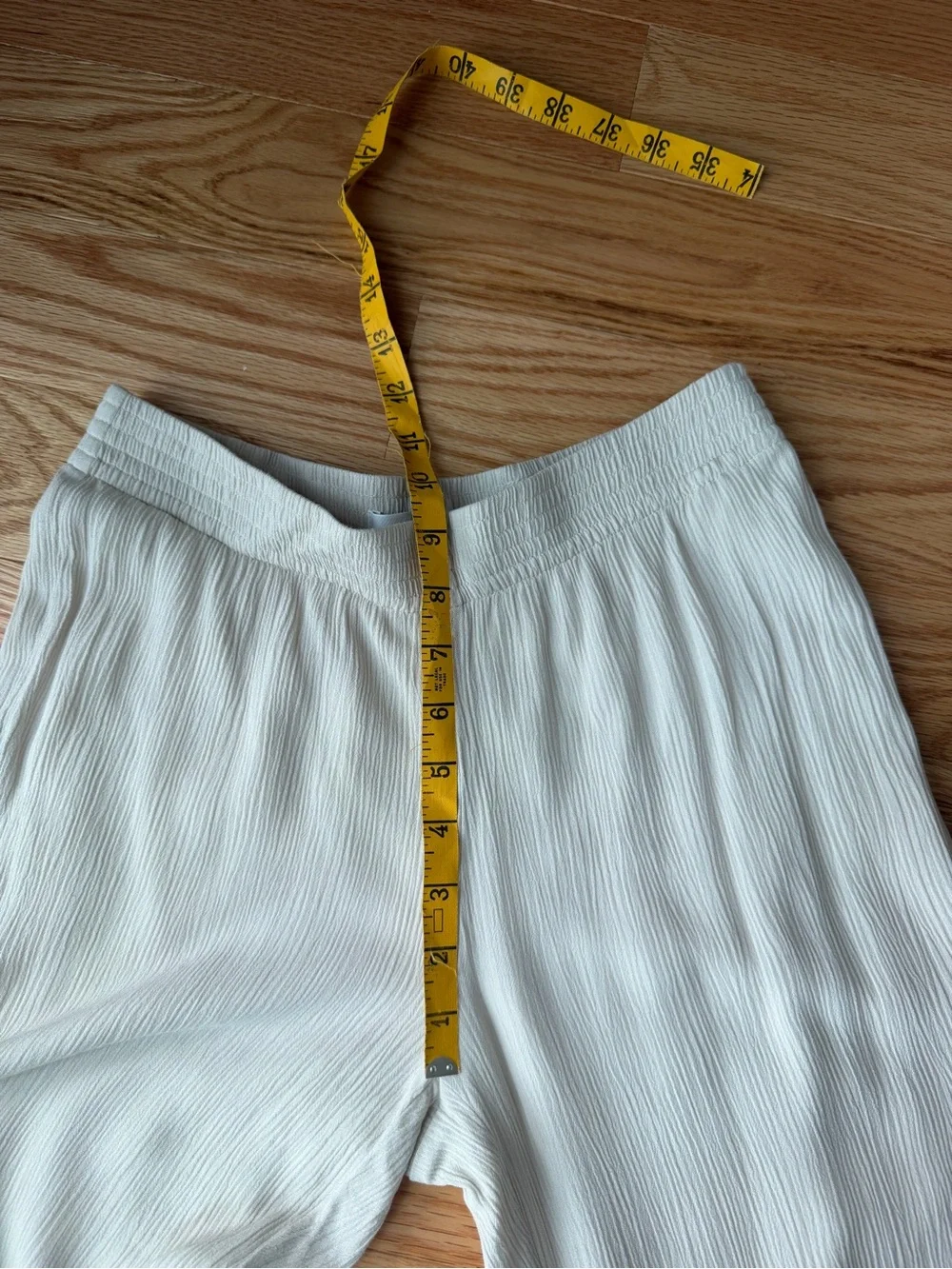 Babaton Crinkle Wide Leg Pull On Pants Cream XS